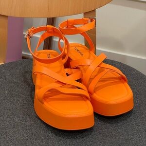 orange y2k sandals - wide width - W10